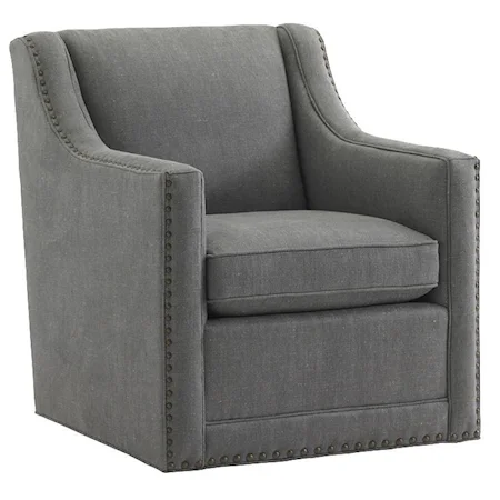 Barrier Swivel Chair with Nailhead Trim